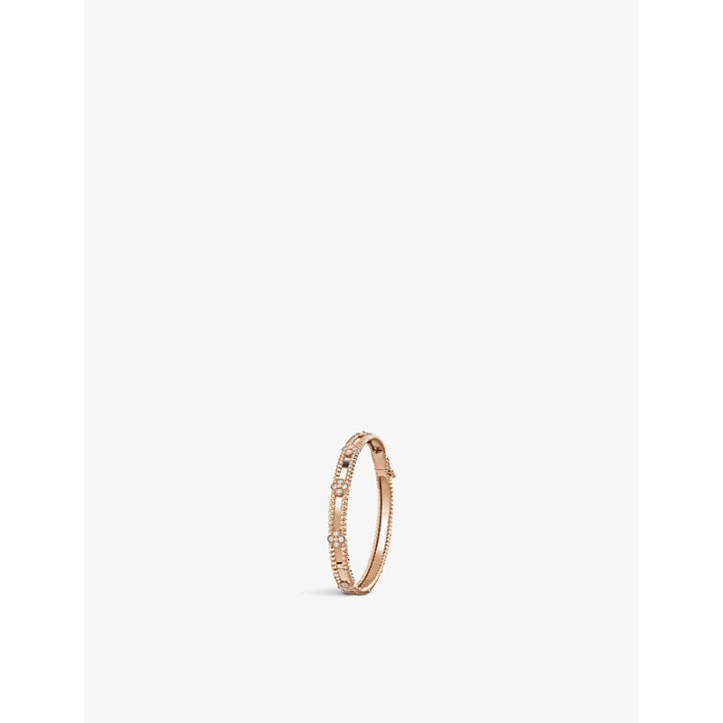 Van Cleef & Arpels Perlée Sweet Clovers 18ct rose-gold and 0.68ct brilliant-cut diamond bracelet