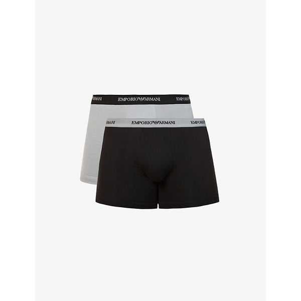 Emporio Armani Pack of two logo-embellished stretch-cotton boxers