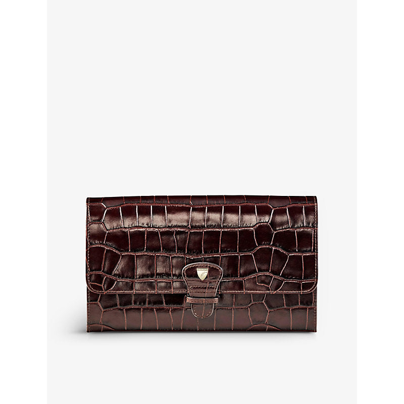 Aspinal Of London Logo-embellished leather travel wallet | Aspinal Of London