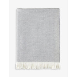 Johnstons Fringed herringbone merino wool throw 190cm x 140cm