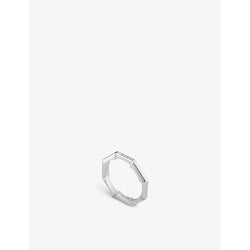 Gucci Link to Love logo-embossed 18ct white gold ring