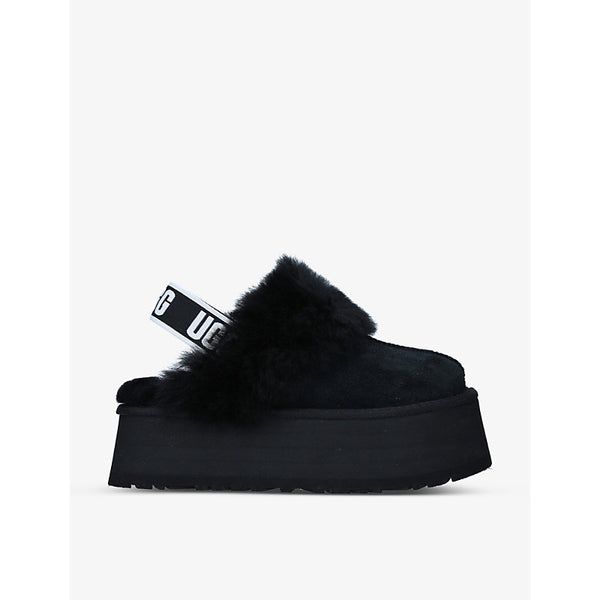  Ugg Funkette suede and sheepskin platform slippers