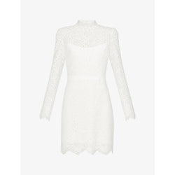 Jenny Yoo Hart high-neck stretch-lace mini dress | JENNY YOO