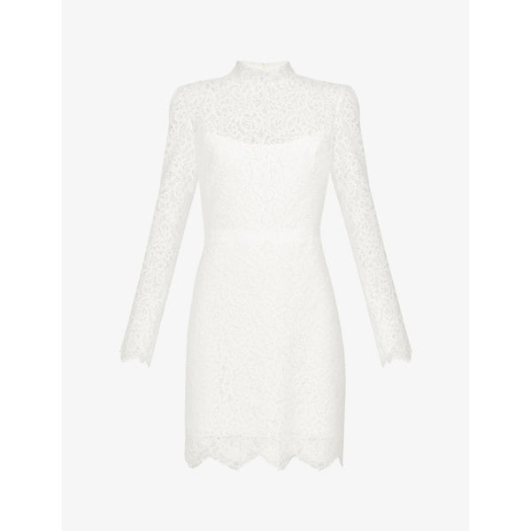 Jenny Yoo Hart high-neck stretch-lace mini dress | JENNY YOO