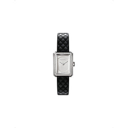 Chanel H6955 BOY·FRIEND 0.37ct diamond, leather and steel quartz watch