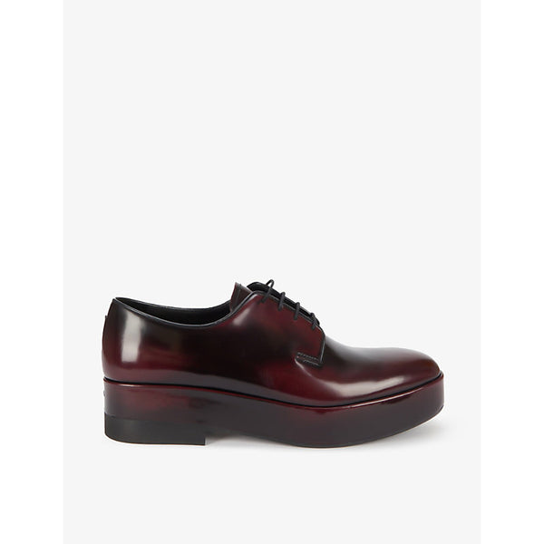 Prada Brushed laced leather Derby shoes