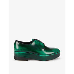 Prada Brushed laced leather Derby shoes