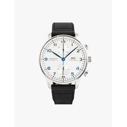 Iwc Schaffhausen IW371605 Portugieser stainless-steel and leather automatic watch