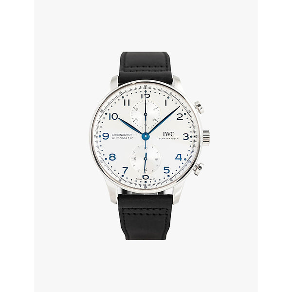 Iwc Schaffhausen IW371605 Portugieser stainless-steel and leather automatic watch