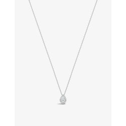 De Beers Jewellers Aura rhodium-plated 18ct white-gold and 0.29ct pear-cut diamond pendant necklace