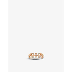 De Beers Jewellers Dewdrop 18ct rose-gold and 0.65ct diamond pavé ring