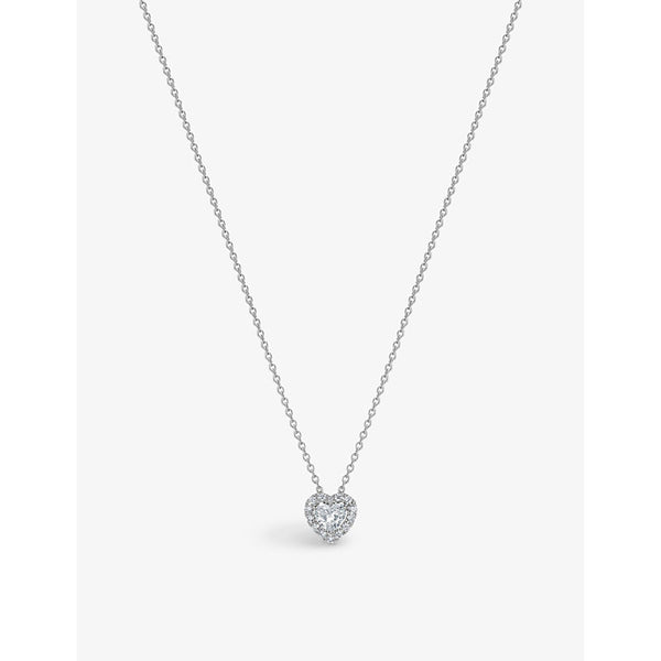 De Beers Jewellers Aura Heart 18ct white-gold and 0.29ct brilliant-cut diamond necklace