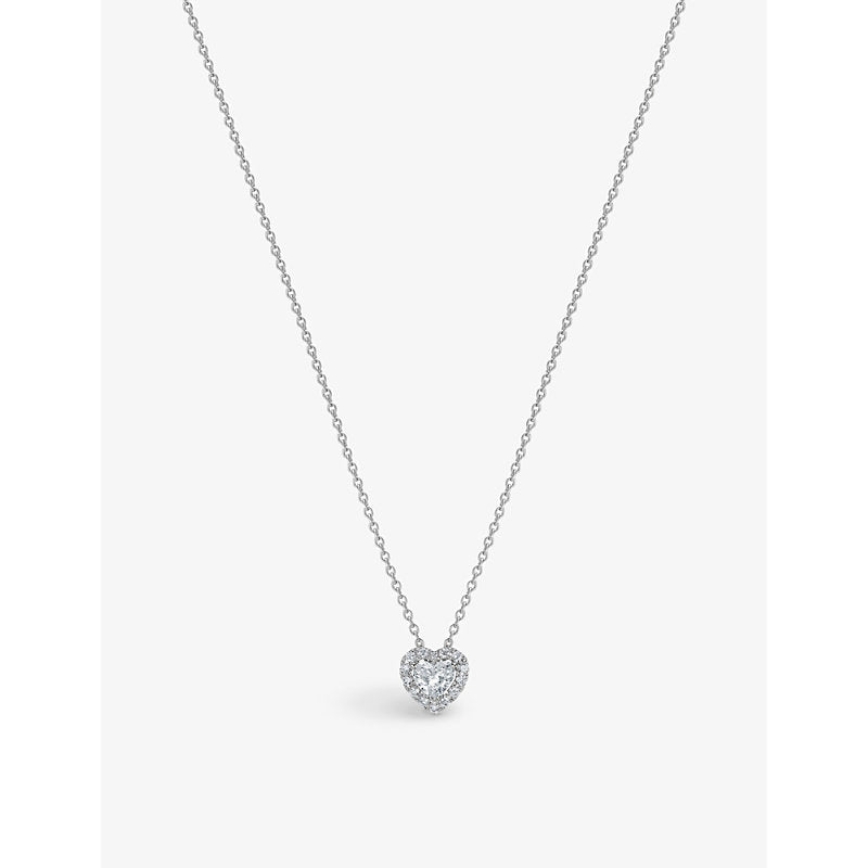 De Beers Jewellers Aura Heart 18ct white-gold and 0.29ct brilliant-cut diamond necklace