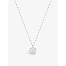 De Beers Jewellers Enchanted Lotus 18ct rose-gold and 0.15ct diamond pendant necklace