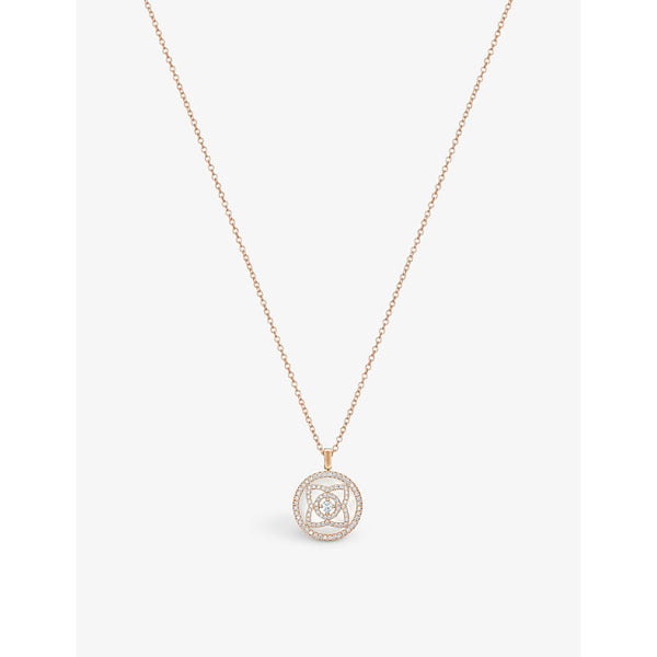 De Beers Jewellers Enchanted Lotus 18ct rose-gold and 0.15ct diamond pendant necklace