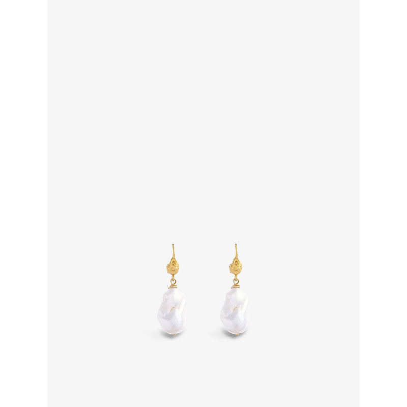 La Maison Couture Deborah Blyth Arva 22ct yellow gold-plated vermeil sterling-silver stud earrings | LA MAISON COUTURE