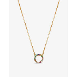 La Maison Couture With Love Darling #17 Partnership 14ct yellow gold-plated vermeil sterling-silver and cubic zirconia pendant necklace