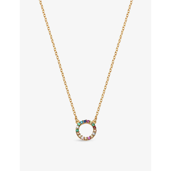 La Maison Couture With Love Darling #17 Partnership 14ct yellow gold-plated vermeil sterling-silver and cubic zirconia pendant necklace