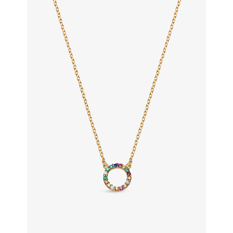 La Maison Couture With Love Darling #17 Partnership 14ct yellow gold-plated vermeil sterling-silver and cubic zirconia pendant necklace