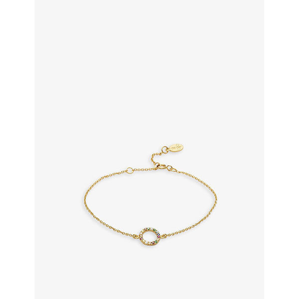 La Maison Couture With Love Darling #17 Partnership 14ct yellow gold-plated vermeil sterling-silver and cubic zirconia pendant bracelet