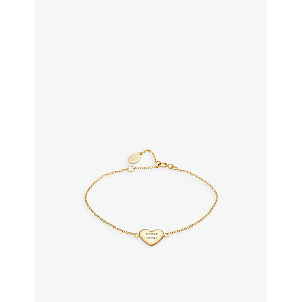 La Maison Couture With Love Darling #5 Equality Heart 14ct yellow gold-plated vermeil sterling-silver and cubic zirconia pendant bracelet