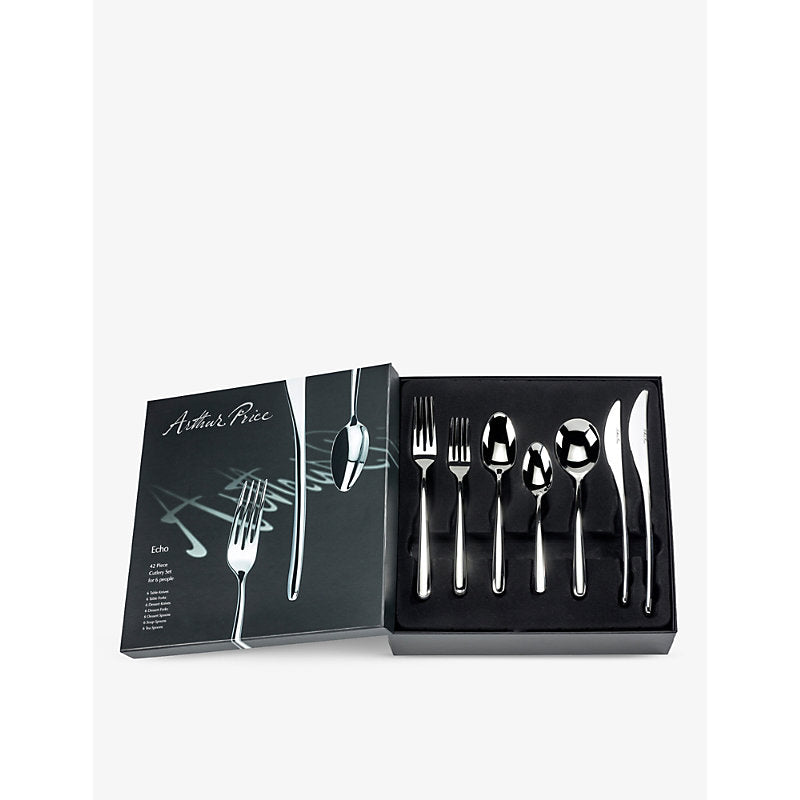 Arthur Price Echo 42-piece stainless steel cutlery set for 6