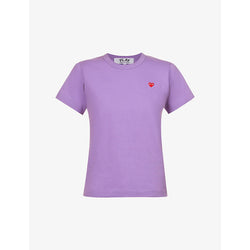  Comme Des Garcons Play Heart-embroidered cotton-jersey T-shirt