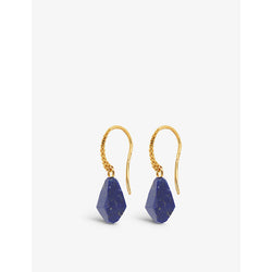 Monica Vinader Geometric Gemstone Wire recycled 18ct gold-plated vermeil sterling silver and lapis lazuli earrings | MONICA VINADER