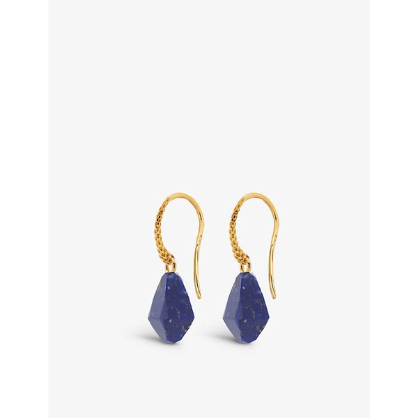 Monica Vinader Geometric Gemstone Wire recycled 18ct gold-plated vermeil sterling silver and lapis lazuli earrings