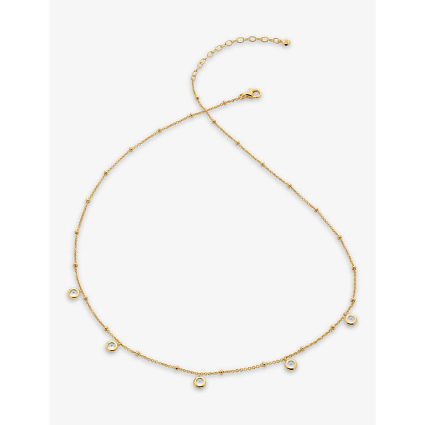 Monica Vinader Mini Gem 18ct recycled yellow-gold plated vermeil sterling-silver and white topaz necklace