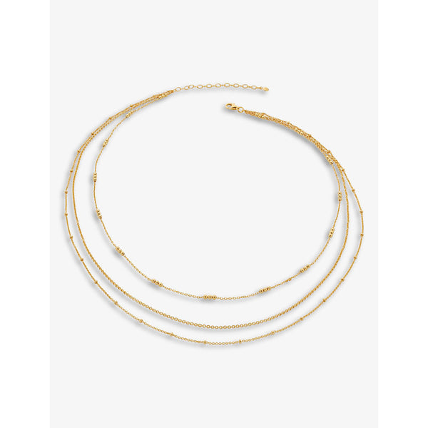 Monica Vinader Layered recycled 18ct yellow gold-plated vermeil sterling-silver bead chain necklace