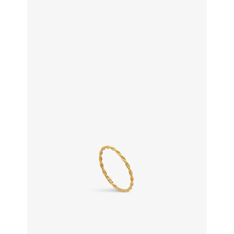 Monica Vinader Corda Skinny recycled 18ct yellow gold-plated vermeil sterling-silver ring