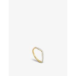 Monica Vinader Riva Diamond Wave 18ct recycled yellow gold-plated vermeil sterling silver and 0.046ct diamond ring