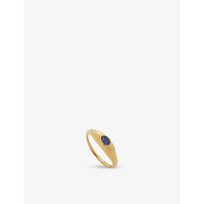 Monica Vinader Deia 18ct yellow-gold vermeil and lapis ring