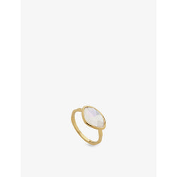 Monica Vinader Petal 18ct recycled yellow gold-plated vermeil sterling-silver and moonstone ring