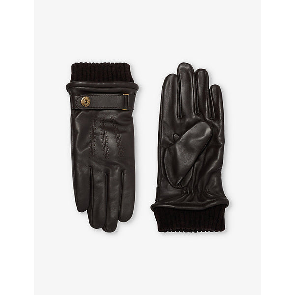 Dents Touch leather and wool-blend touchscreen gloves