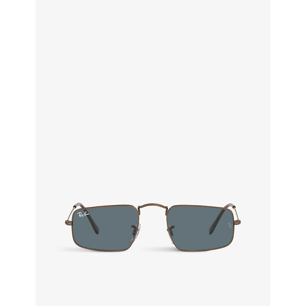 Ray-Ban RB3957 Julie rectangular-frame metal sunglasses | LYBSTORE