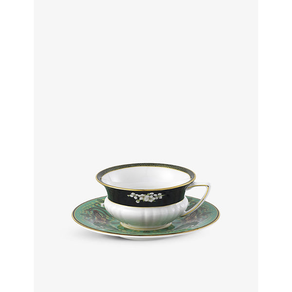 Wedgwood Wonderlust Emerald Forest bone china teacup and saucer