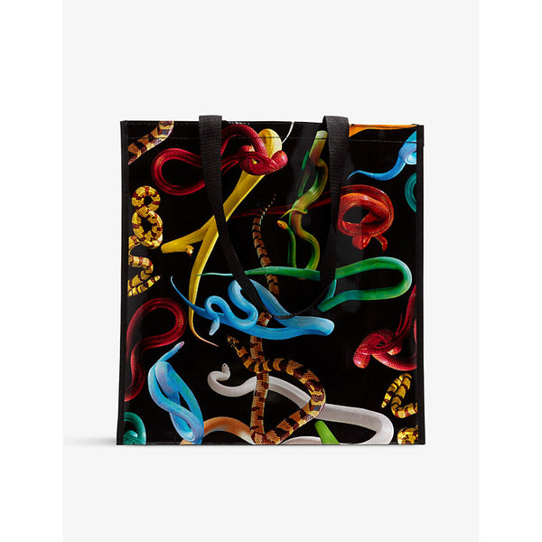 Seletti wears TOILETPAPER Snakes vinyl shopping bag