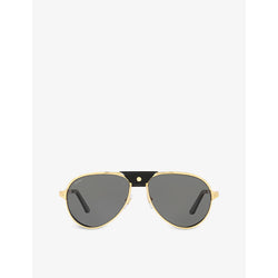  Cartier CT0296S aviator-frame metal sunglasses