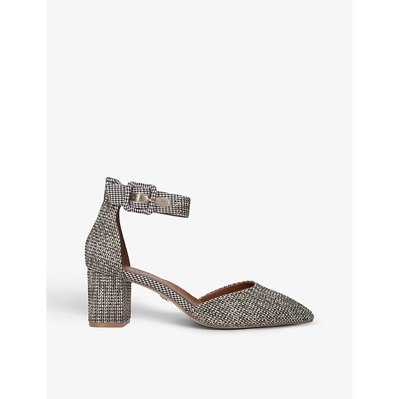 Kurt Geiger London Burlington stud-embellished woven courts