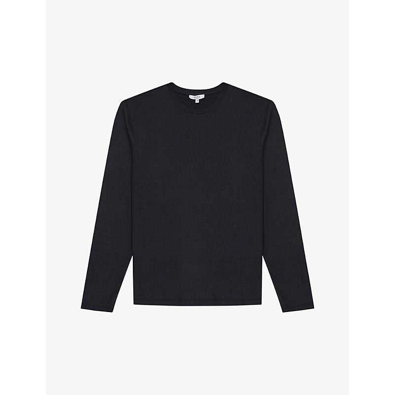  Reiss Armstrong crew-neck woven jersey top