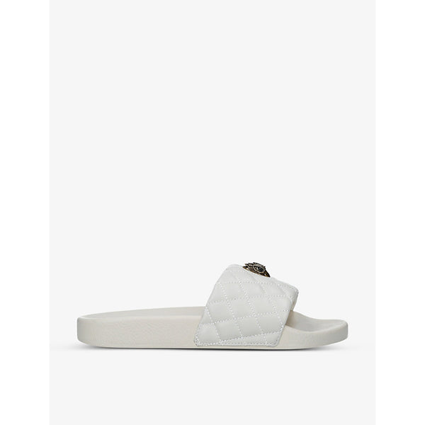  Kurt Geiger London Meena Eagle embellished quilted rubber sliders