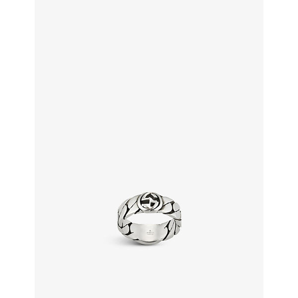 Gucci Interlocking G sterling-silver ring