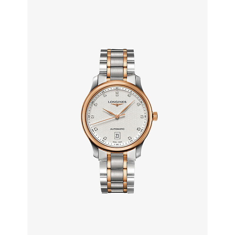 Longines L26285977 Master Collection 18ct rose gold-plated stainless steel and 0.055ct round-cut diamond automatic watch