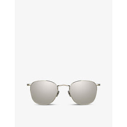  Linda Farrow Simon square-frame 22ct white gold-plated titanium sunglasses