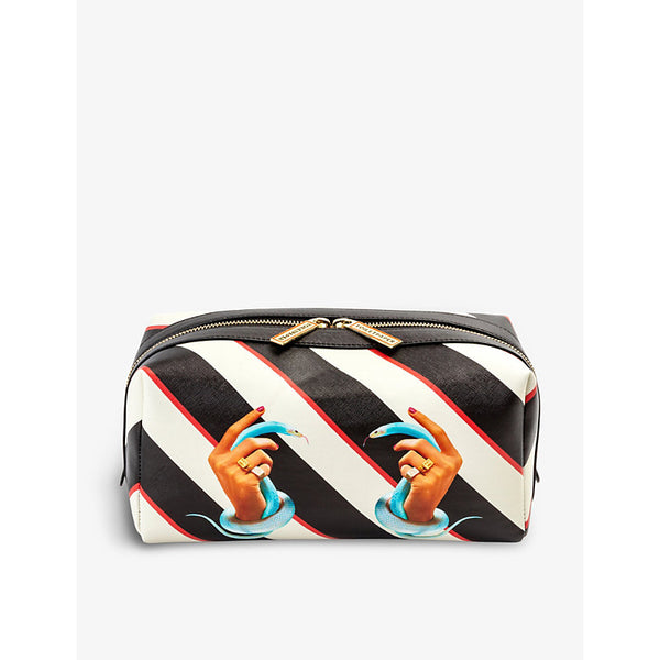 Seletti wears TOILETPAPER striped canvas wash bag