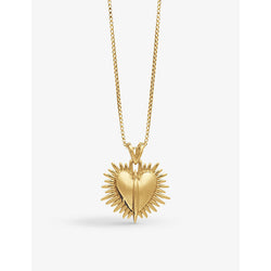 Rachel Jackson Electric rays deco heart chain yellow-gold plated necklace