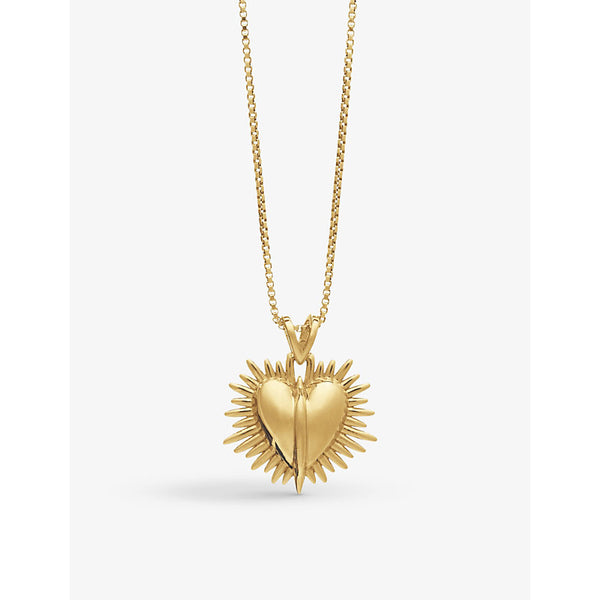 Rachel Jackson Electric rays deco heart chain yellow-gold plated necklace