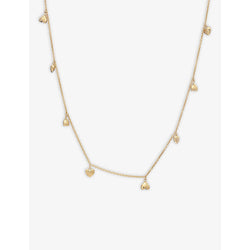 Rachel Jackson Topsy turvy deco hearts yellow-gold plated chain necklace